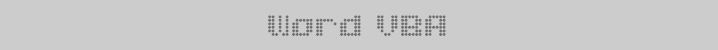 Word VBA